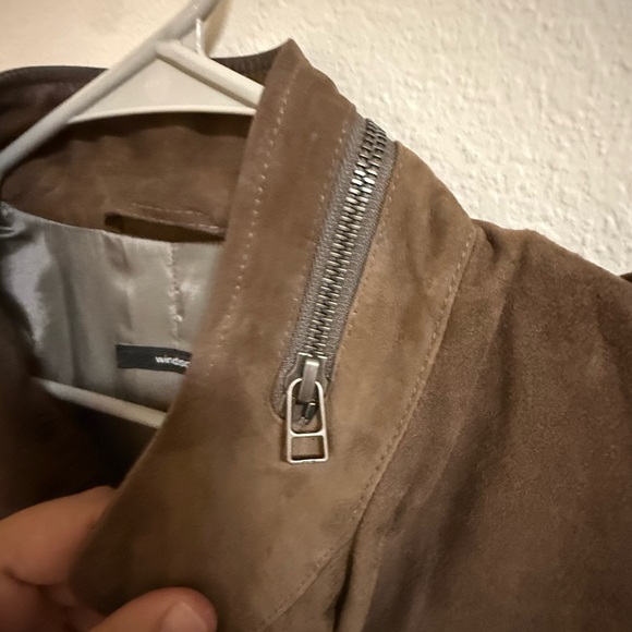 Windsor Brown Suede Moto Jacket Size 34 - Picture 3 of 9